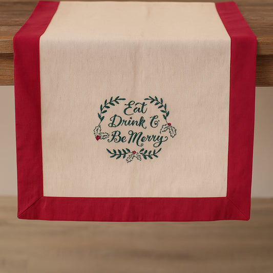 Runner natalizio in lino 132x47 cm New Diffusion – decorazione elegante per la tavola delle feste