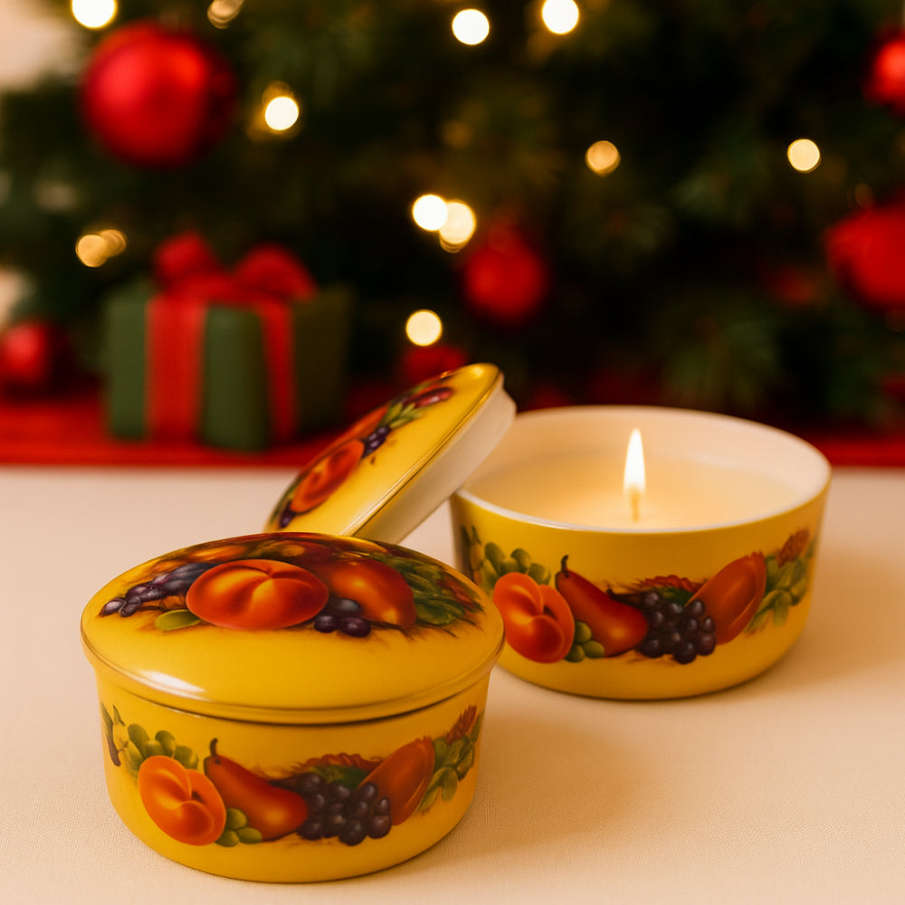 Scatola Tonda Orchard Gold Aynsley – Porcellana fine bone china decorata Made in England

