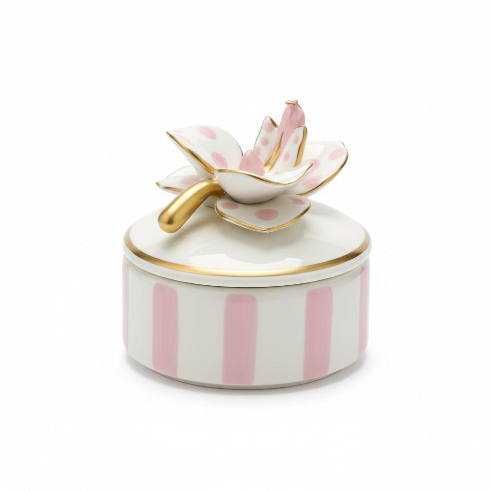 Scatola con farfalla in ceramica di Capodimonte Dea Capodimonte 10x10 cm