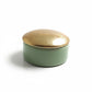 Scatola decorativa con tappo oro e base verde in ceramica di Capodimonte Dea Capodimonte H 10,5 cm