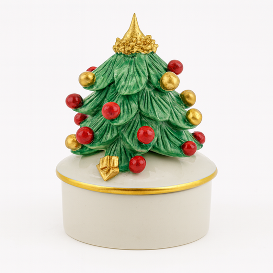 Scatola porcellana Capodimonte Majello con candela 9x7 cm