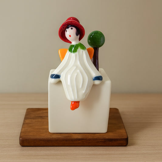 Scultura in ceramica Terre di Scirocco Le Chimere di Psiche e Amore H 22 cm

