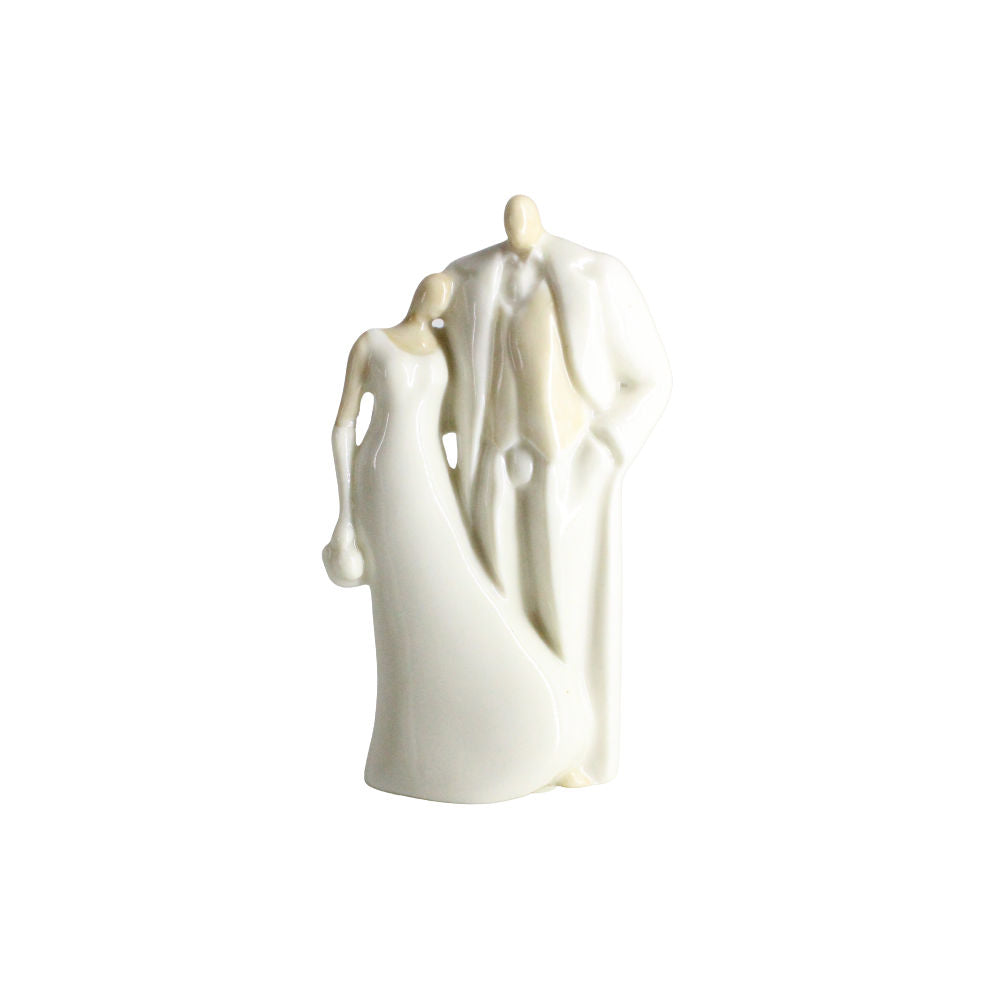 Ser Coppietta Sposi in Porcellana Fine Cake Topper 10.5x6 Stilizzati