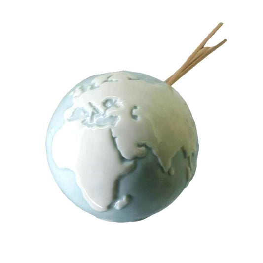 Ser Diffusore D' Aromi Mappamondo Globo ø10cm Made In Italy Porcellana Terra