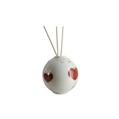 Ser – Diffusore Cuore Celeste Rosso 9 cm in Porcellana – Made in Italy