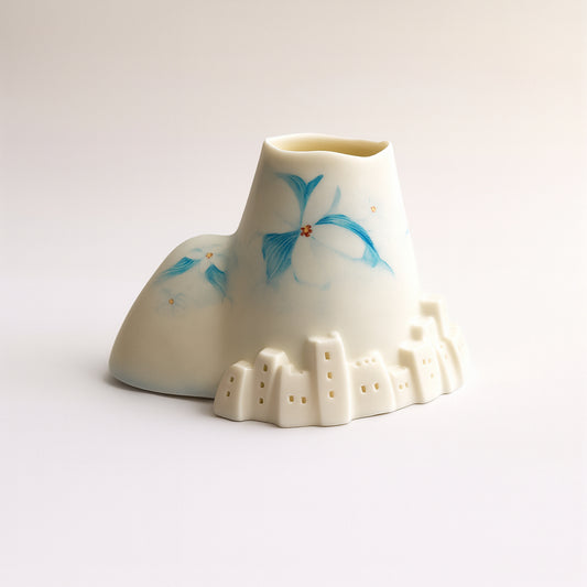 Ser Diffusore Vesuvio Porcellana Capodimonte H 10x16 cm Polvere