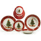 Servizio 18 Piatti Green Christmas in Porcellana per 6 Persone