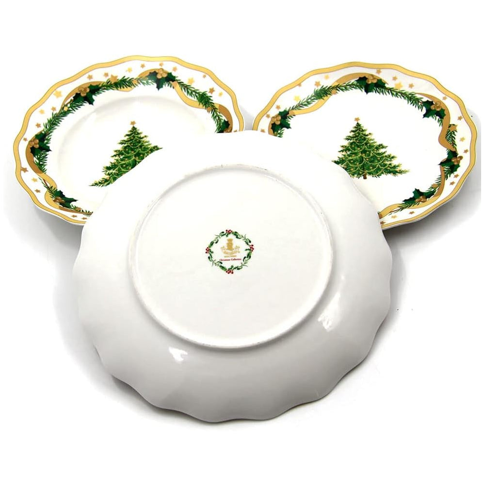 Servizio 18 piatti Royal Family Gold Christmas in porcellana natalizia