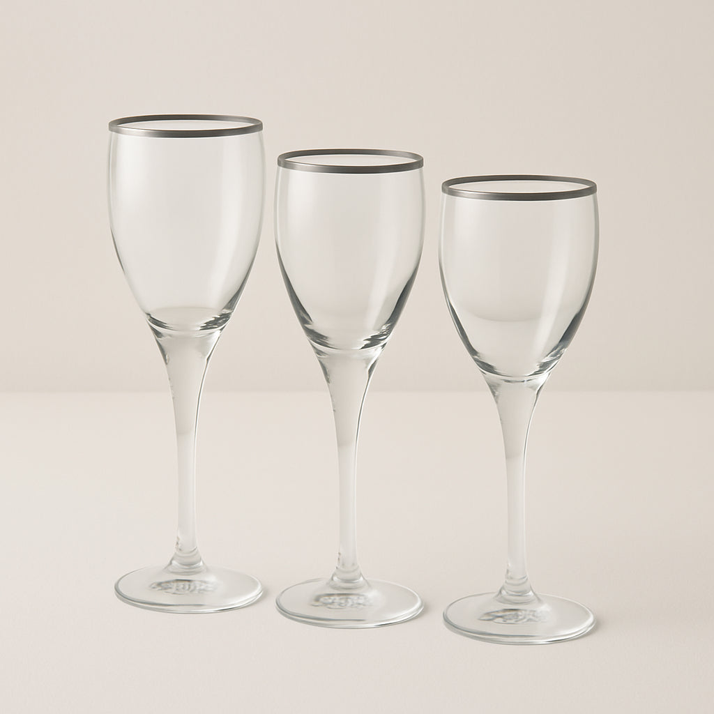 Servizio 30 calici Tendenze con elegante filo platino – Le Favole

