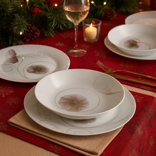 Servizio piatti 18 pezzi Ceramiche Viva Peonia Move Deruta – Made in Italy