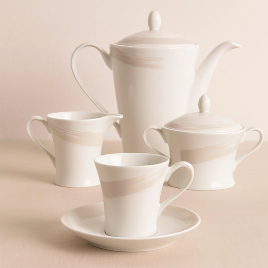 Set 11 pezzi tazzine caffè Narumi Pearl Brush in porcellana Bone China