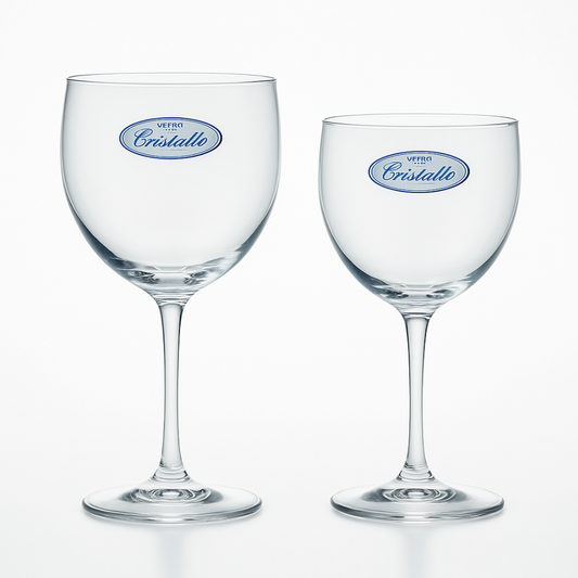 Set 12 calici Bruno Evrard, 6 per acqua e 6 per vino, in vetro elegante – Le Favole