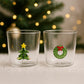 Set 2 bicchieri natalizi Babbomatto in borosilicato 9x8.5 cm eleganti e resistenti