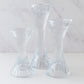 Set 3 porta candele in vetro trasparente 13,5 16 e 20 cm

