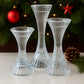 Set 3 porta candele in vetro trasparente 13,5 16 e 20 cm

