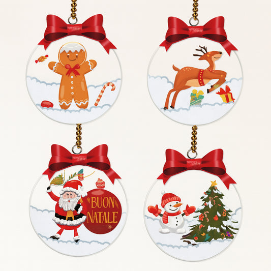 Set 4 palline Ilary Queen IQN410 plexy colorato decorazioni natalizie moderne