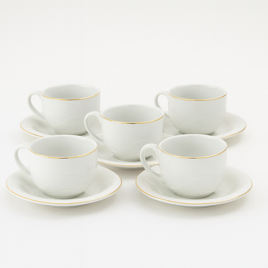 Set 5 tazzine caffè Madrhélen Paris porcellana bianca Home 12x6 cm