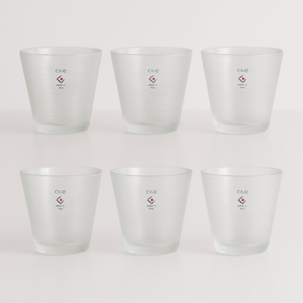 Set 6 bicchieri tumbler Cive vetro satinato 10,5x10 cm
