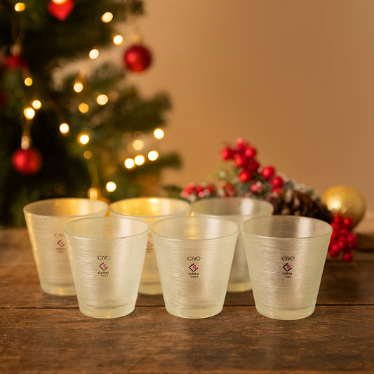 Set 6 bicchieri tumbler Cive vetro satinato 10,5x10 cm