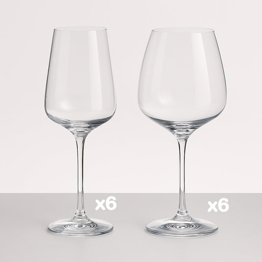 Set 6 calici Bohemia 610 ml per vino rosso in vetro