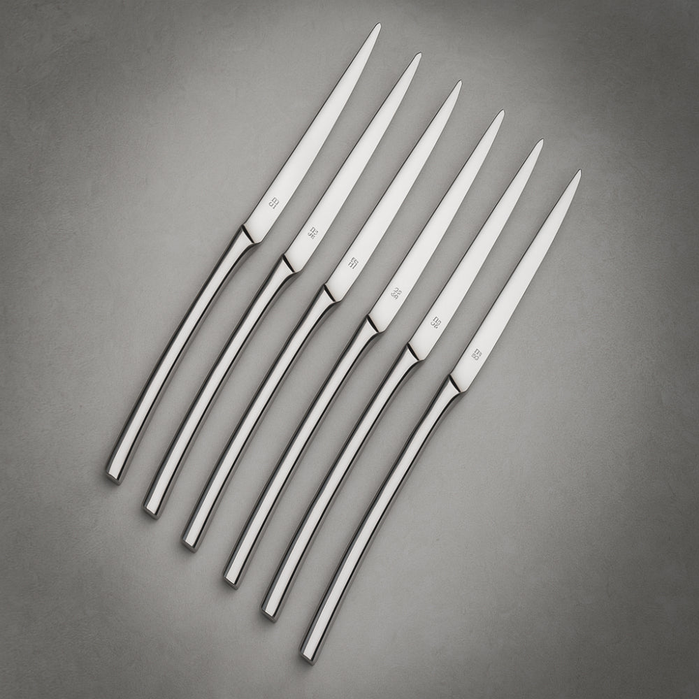 Set 6 coltelli tavola D&D Easy in acciaio inox H 23 cm