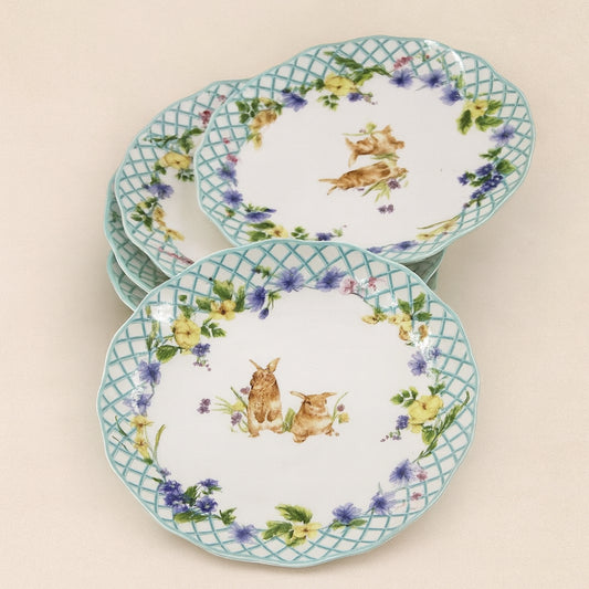 Set 6 piattini dolce Royal Family in ceramica Ø 20 cm