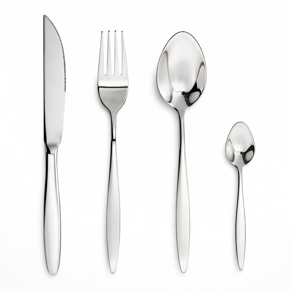 Set posate Brandani Stretch inox 18/0 lucido 24 pezzi design elegante