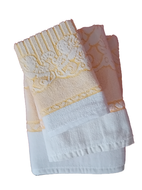 Set Spugna Angioletti 1+1 in Cotone Egiziano Jacquard