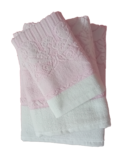 Set Spugna Angioletti 1+1 in Cotone Egiziano Jacquard