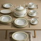 Set tavola Atelier Sarti 34pz Damasco verde oro 24kt