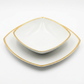 Set tavola ICC ceramica filo oro 12 pezzi piatti 27 cm e 19 cm elegante