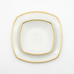 Set tavola ICC ceramica filo oro 12 pezzi piatti 27 cm e 19 cm elegante