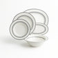 Set tavola e caffè Noritake Westover Platinum in porcellana con bordo platino

