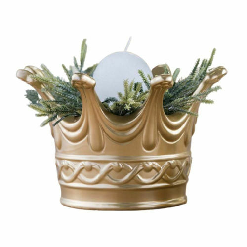 Sharon Corona Oro Stefany Porta Candele Porcellana H 16x27 cm