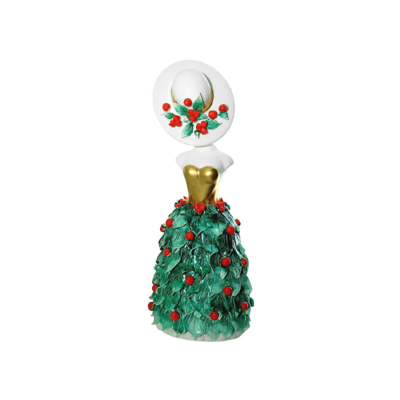 Sharon Dama Avorio Decoro Natale Verde Rosso H30x14x9 Cm In Porcellana Natale Natalizio Capodimonte Al09natale Diffusore D Ambiente