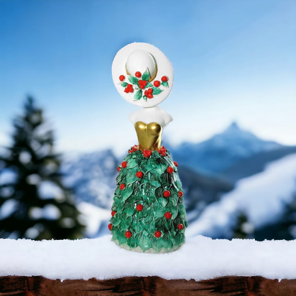 Sharon Dama Avorio Decoro Natale Verde Rosso H30x14x9 Cm In Porcellana Natale Natalizio Capodimonte Al09natale Diffusore D Ambiente