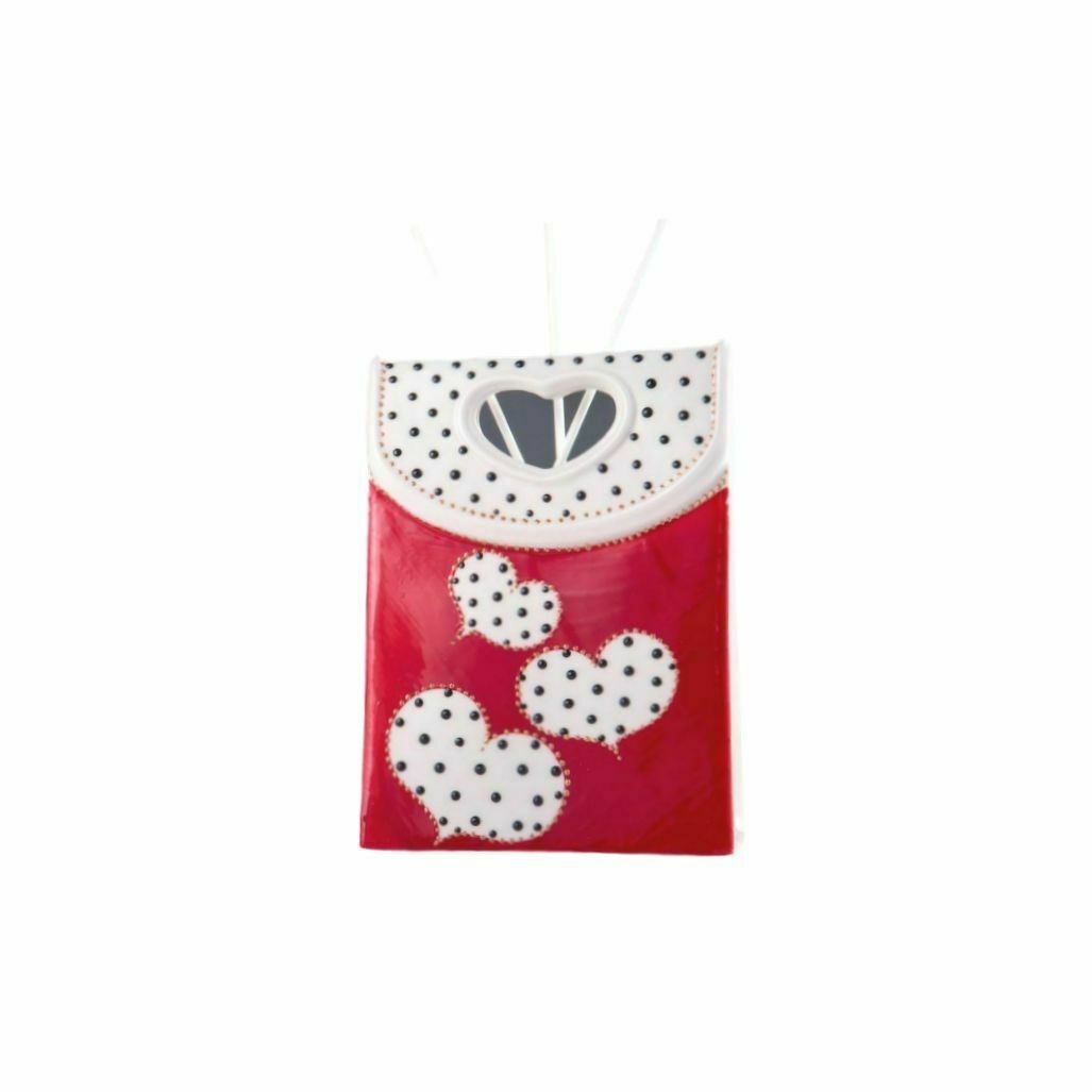 Sharon Shopper Bag Borsetta Cuori Diffusore D'Ambiente Aromi In Porcellana Rosso Nuovo