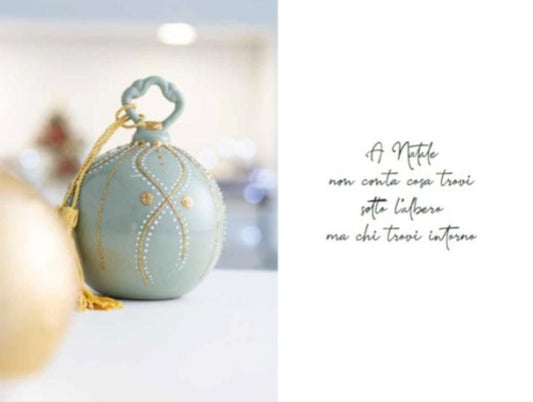 Sharon Collezione Palline di Natale In Porcellana Decorate a Mano 10x13 cm