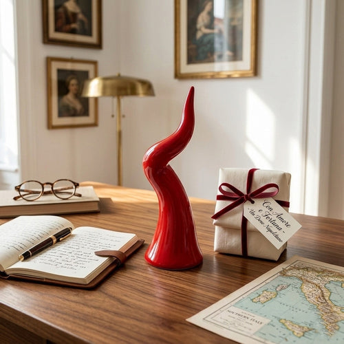 Sharon Corno Campanella Portafortuna Ceramica Rosso H19 cm