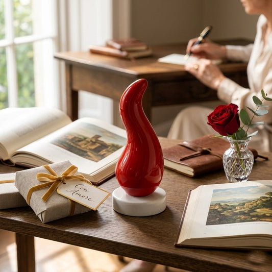 Sharon Corno Cornetto Portafortuna Ceramica Rosso H11 cm