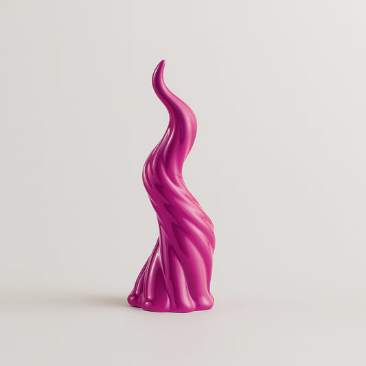 Sharon Corno Portafortuna In Porcellana Torse Fuxia  H.21 cm