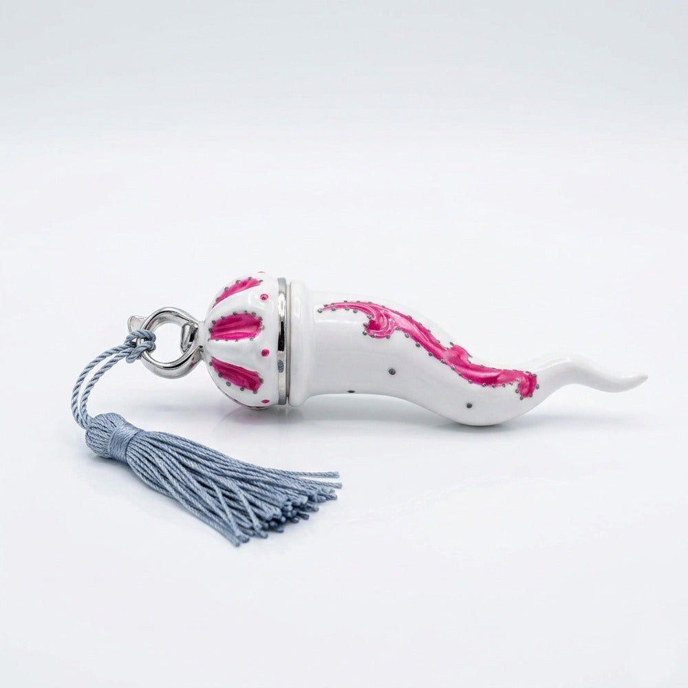 Sharon Corno Virgolette Porcellana Dipinta H18 cm Fuxia