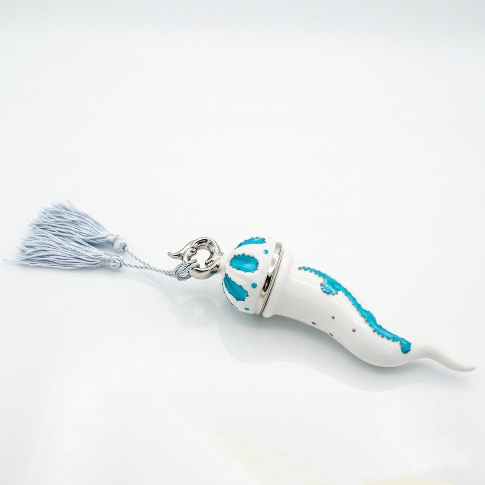 Sharon Corno Virgolette Porcellana Dipinta H18 cm Turchese