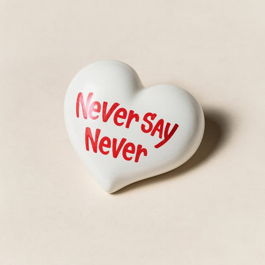 Sharon – Cuore Bianco Capodimonte "Never Say Never" 9x7,5 cm