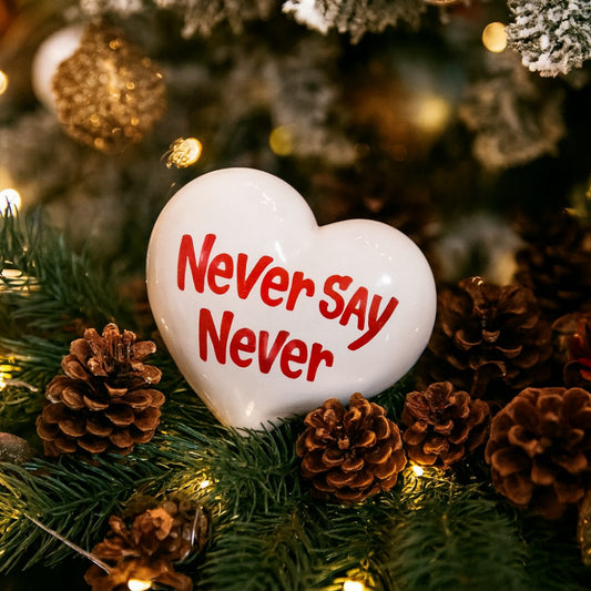 Sharon – Cuore Bianco Capodimonte "Never Say Never" 9x7,5 cm