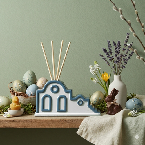 Sharon Diffusore d’Ambiente Porcellana Bianco Celeste 14x8 cm