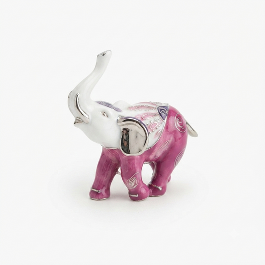 Sharon Elefante Decorativo in Porcellana Rosa 10x9x3 cm
