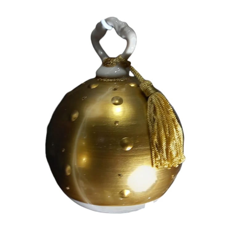 Sharon Collezione Palline di Natale In Porcellana Decorate a Mano 10x13 cm