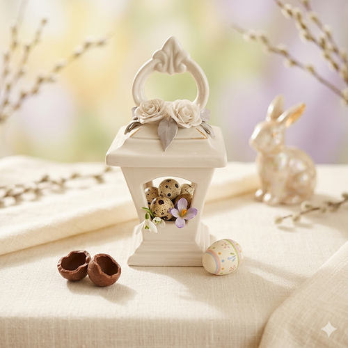 Sharon Lanterna Porcellana Capodimonte Artigianale H16x9 cm