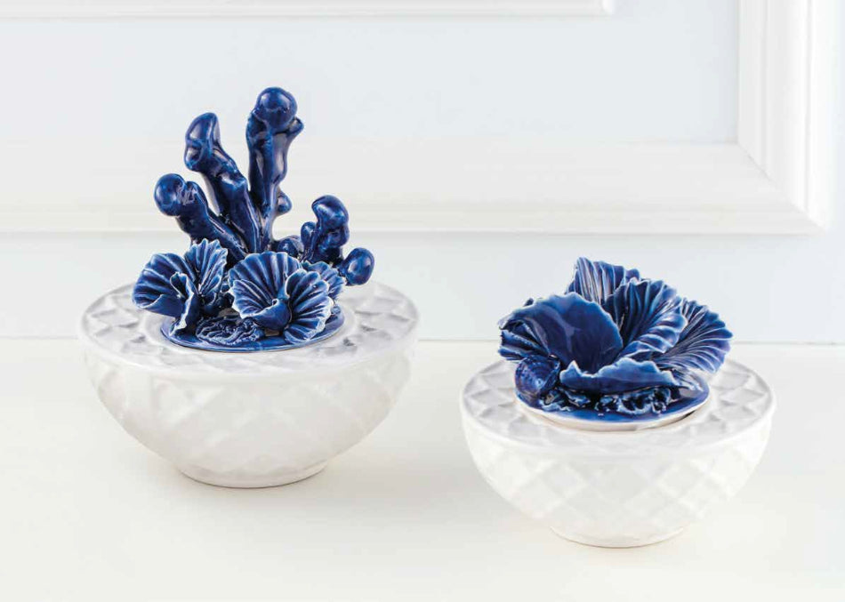 Sharon Linea Portofino - Diffusori in Porcellana Decoro Alga & Corallo blu x